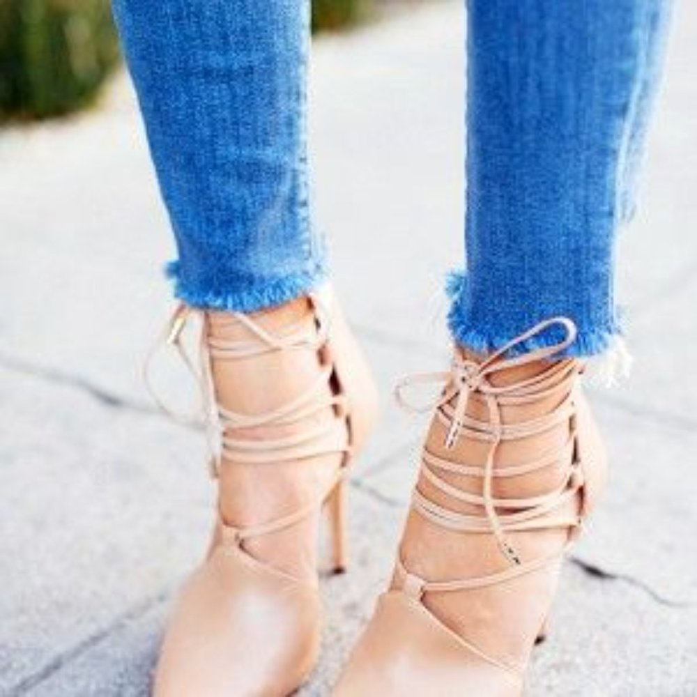 Rachel Roy ankle strap stiletto high heels